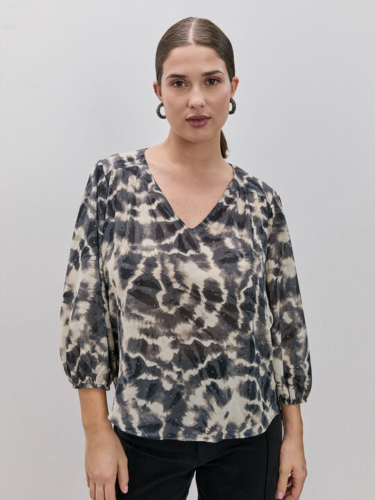 blusa volumen manga Negro image number null