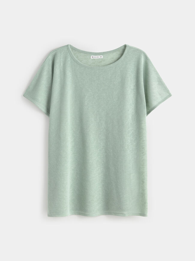 CAMISETA BAJO REDONDEADO Verde Laguna