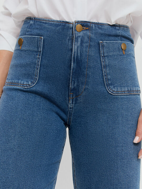 PANTALÓN BOLSILLO BOTÓN Mid blue image number null