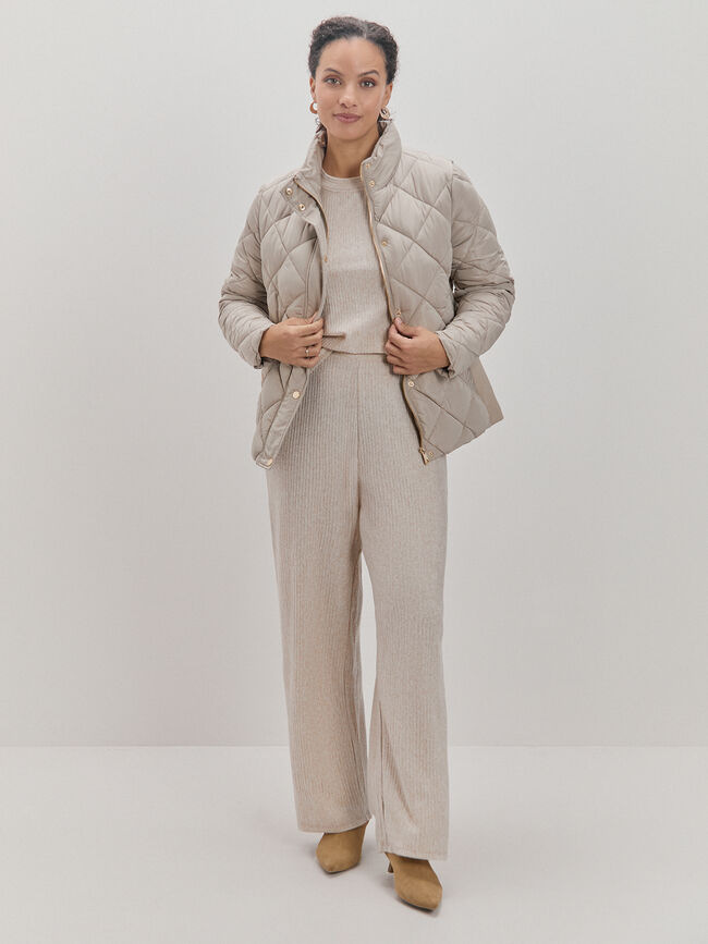 CHAQUETA ACOLCHADA ANCHA Beige