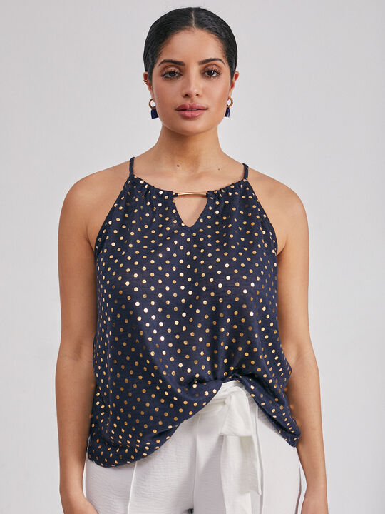 TOP HALTER LUNARES Azul Marino image number null