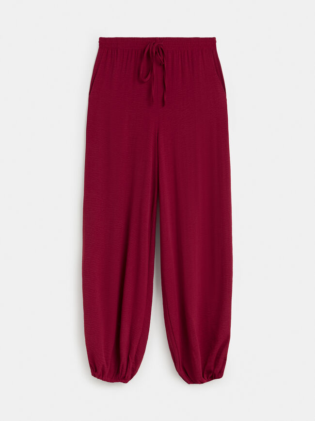 PANTAL&Oacute;N BOMBACHO TIRAS Granate