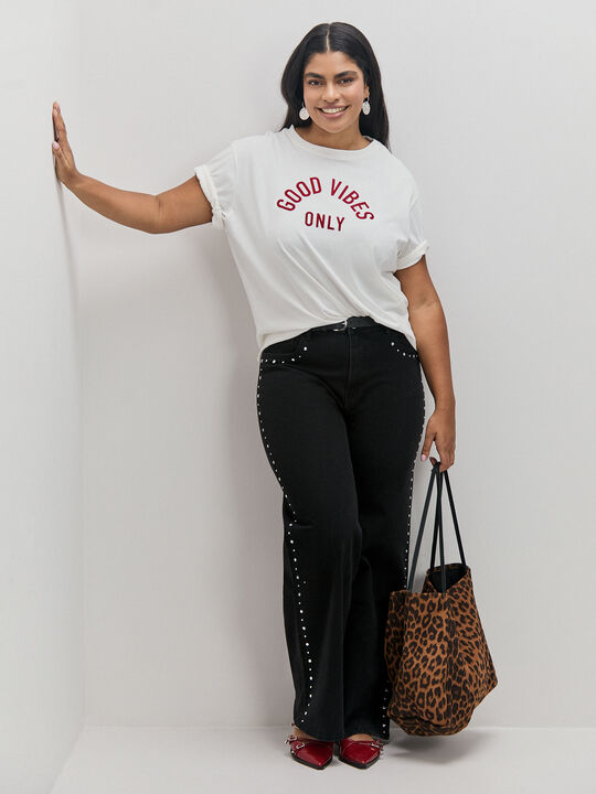 WIDE LEG DETALLE TACHAS Negro image number null