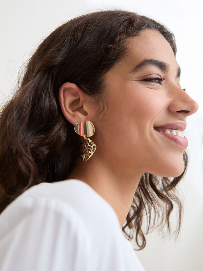 PENDIENTE ESTAMPADO ANIMAL Oro