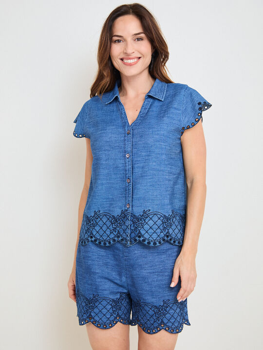 CAMISA VAQUERA TROQUELADA Dark blue image number null