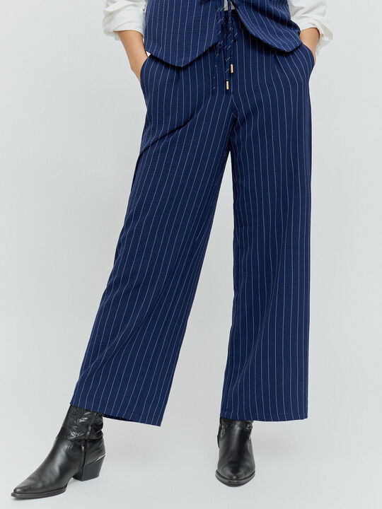 PANTALON ANCHO FLUIDO Azul Noche image number null