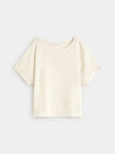 CAMISETA DETALLE TEJIDO Beige