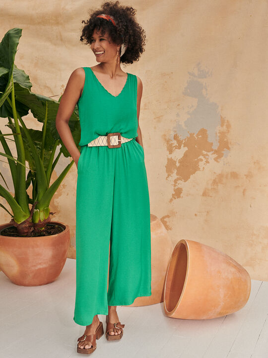 Top fluido satinado Verde Brillante image number null