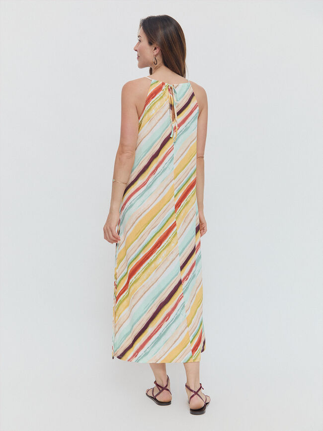 VESTIDO RAYAS Crudo