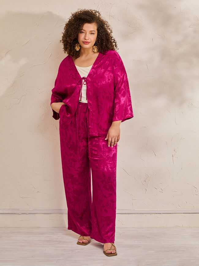 KAFTAN CON LAZOS Fucsia Oscuro