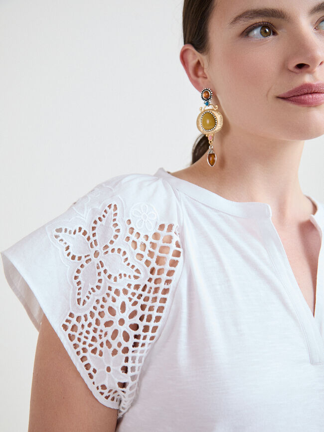 TOP DETALLE BORDADO Blanco Optico