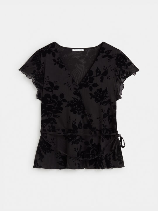 CAMISETA FLOCADO CRUZADA Negro image number null