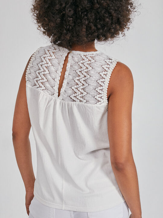 Top combinado encaje Blanco Optico image number null