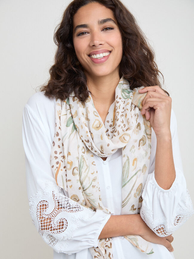 PA&Ntilde;UELO ESTAMPADO FLORES Crudo