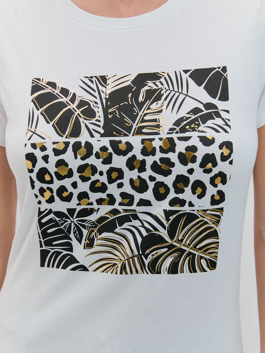 CAMISETA ANIMAL BRILLO Blanco Optico image number null