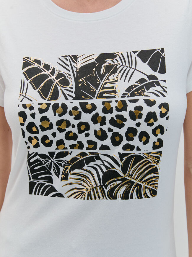 CAMISETA ANIMAL BRILLO Blanco Optico