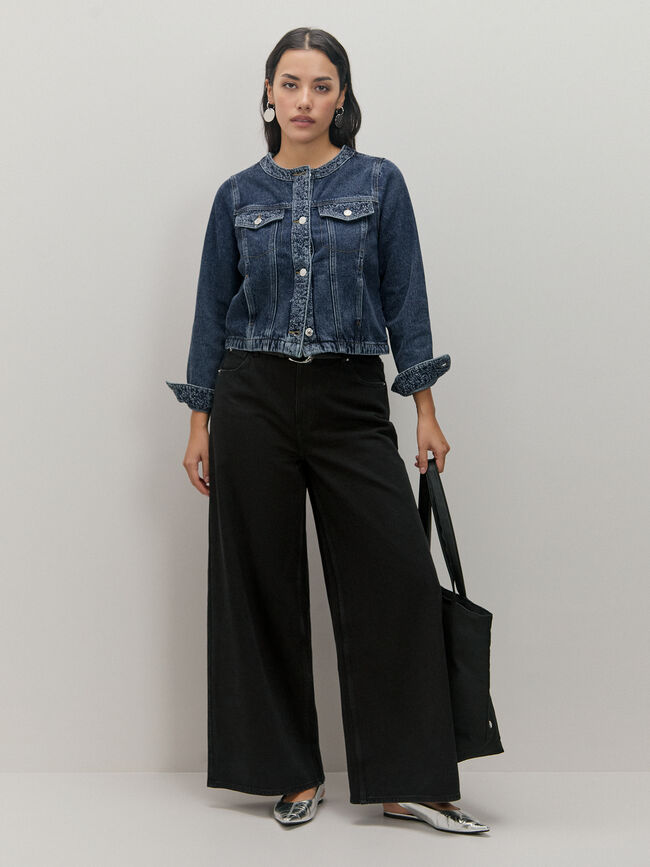 CHAQUETA CORTA DETALLES Dark blue