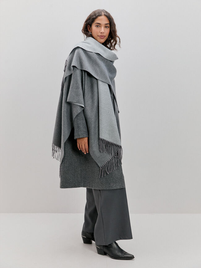 PONCHO BÁSICO LISO Gris