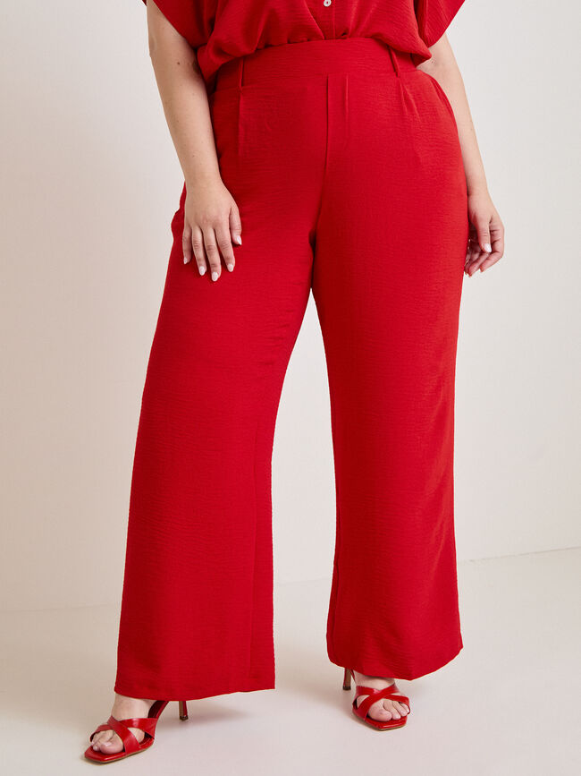 PANTALON ANCHO FLUIDO Rojo