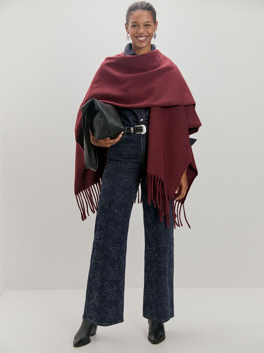 PONCHO LISO Vino image number null