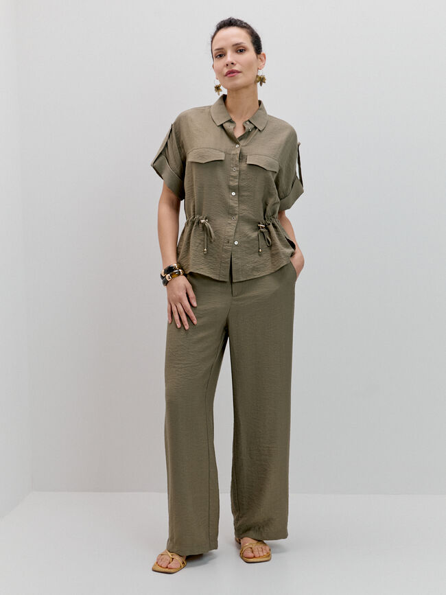 CAMISA DETALLES SAHARIANA Kaki