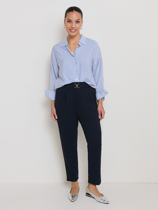 CAMISA RAYA ML Azul Chambray
