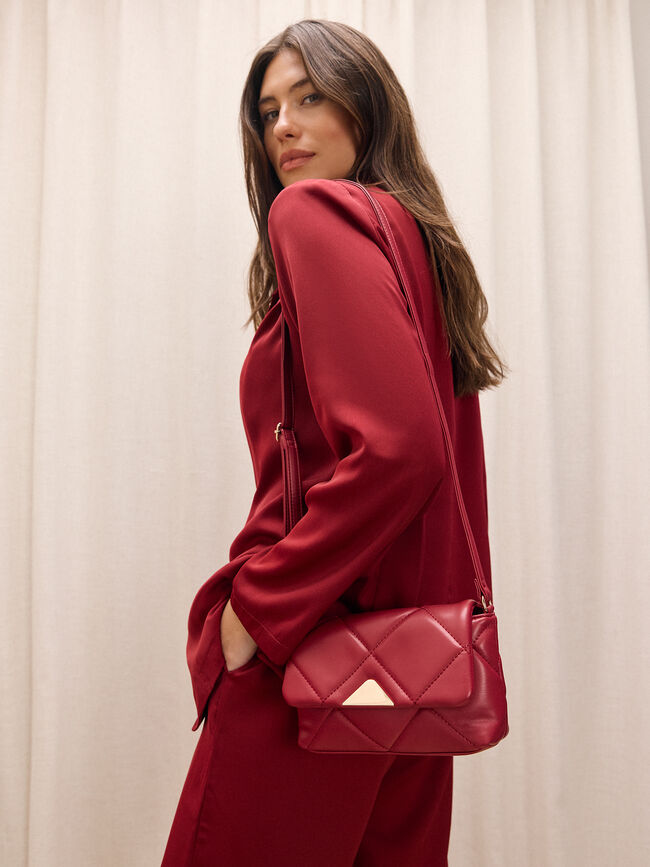 BOLSO BANDOLERA PEUQEÑO Burgundy Drab