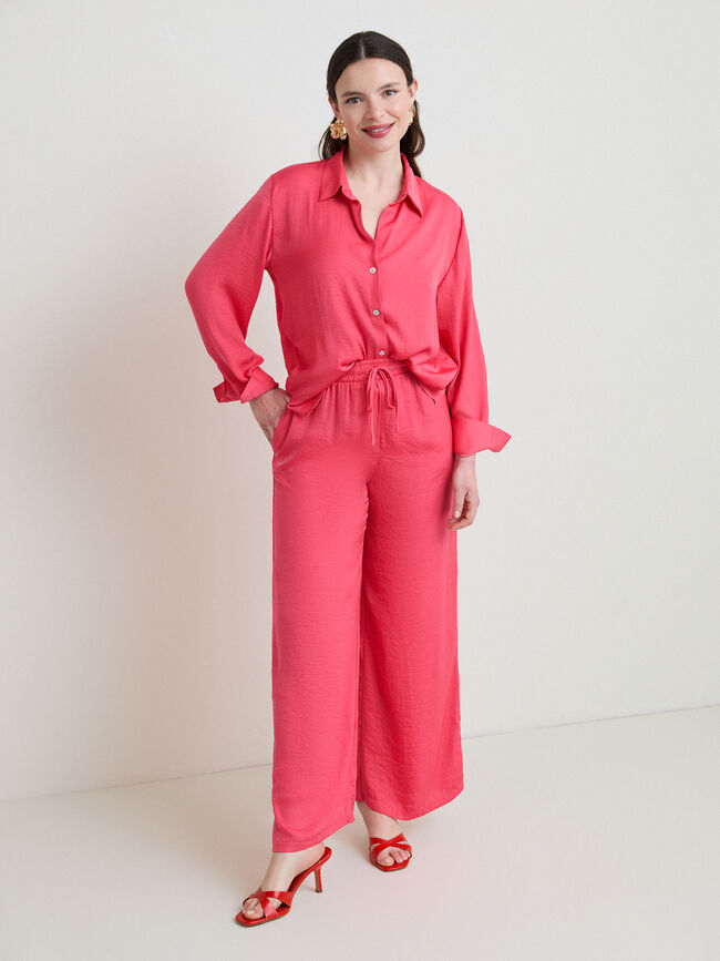 PANTAL&Oacute;N FLUIDO SATINADO Frambuesa