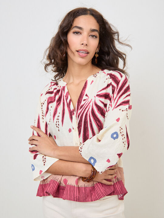 BLUSA ESTAMPADA Crudo image number null