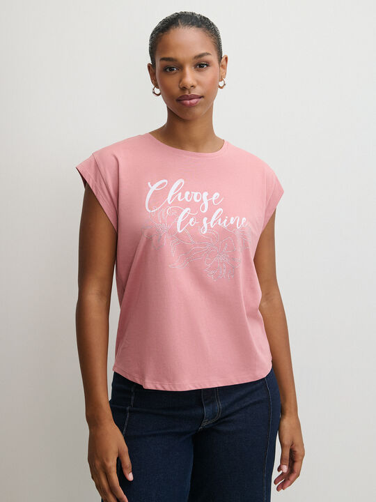 CAMISETA FLORES BRILLANTES Maquillaje Oscu image number null
