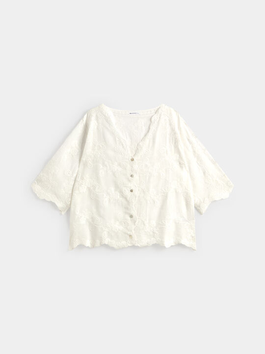 CAMISA R&Uacute;STICA BORDADOS Blanco Optico image number null