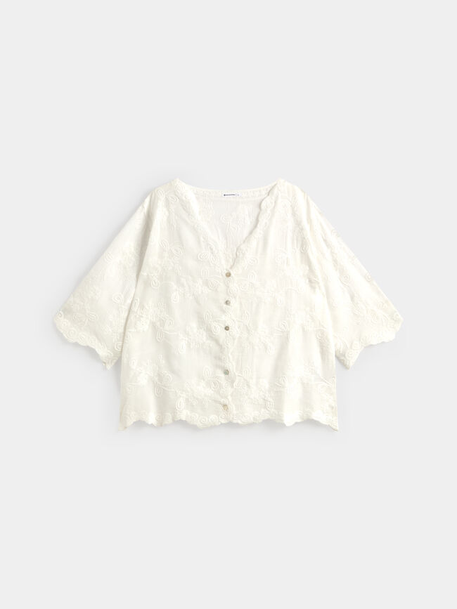 CAMISA R&Uacute;STICA BORDADOS Blanco Optico