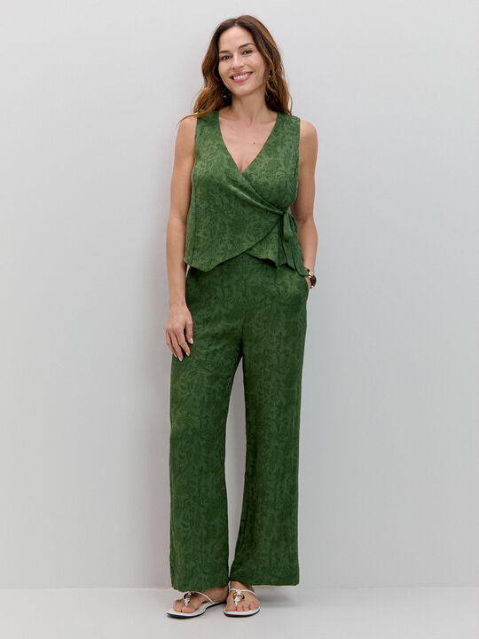 PANTALON CINTURILLA ESTRECHA Verde Amazona image number null