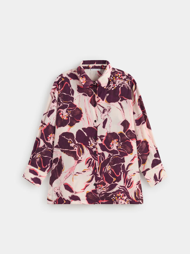 Camisa fluida estampada Crudo