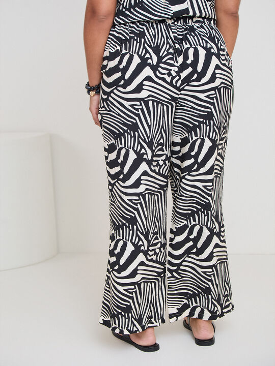 PANTAL&Oacute;N ANCHO ESTAMPADO Negro image number null
