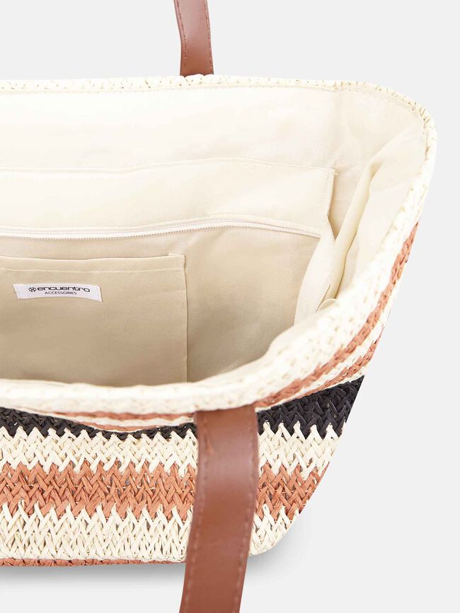 Bolso rafia estampado rayas Estampado 1