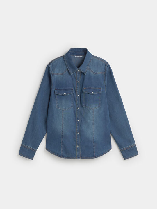 CAMISA VAQUERA BASICA Mid blue image number null