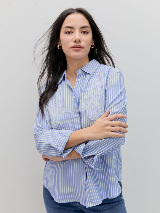 CAMISA APLIQUE BORDADO Blanco Optico image number null