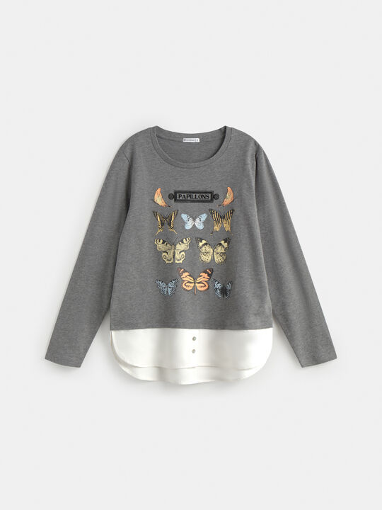 SUDADERA MARIPOSAS Gris vigore cla image number null