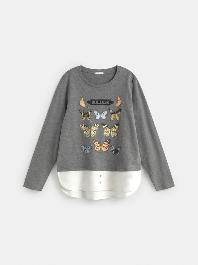SUDADERA MARIPOSAS Gris vigore cla
