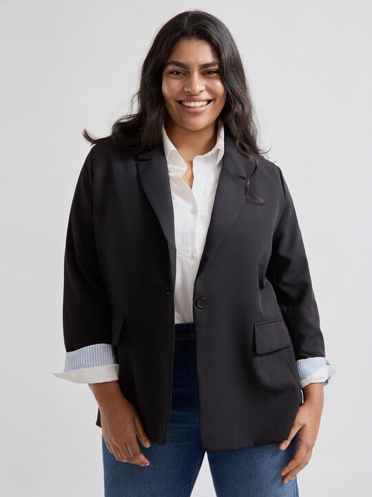 BLAZER PUÑO RAYAS Negro image number null