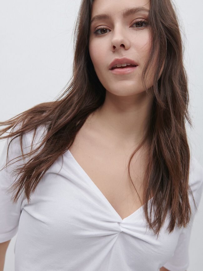 CAMISETA ALGODÓN NUDO Blanco Optico