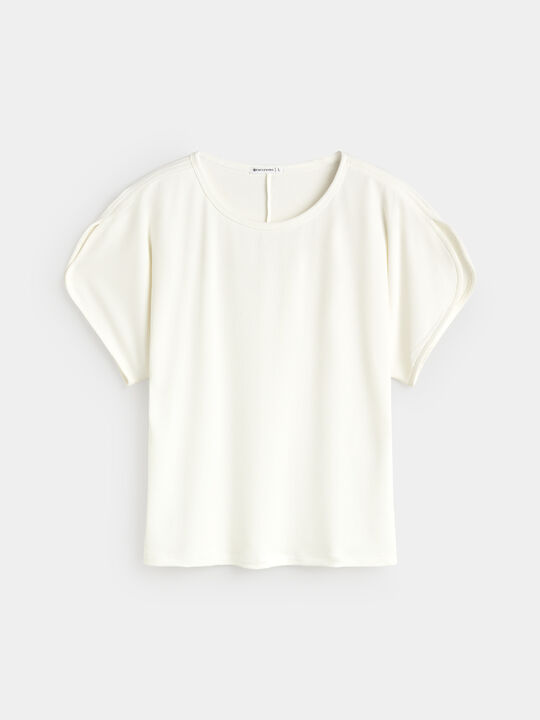 CAMISETA ABERTURAS HOMBRO Blanco Optico image number null