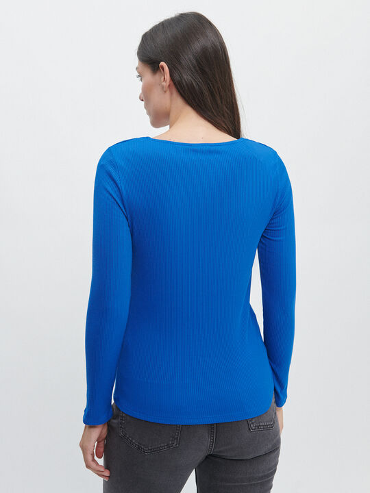 CAMISETA CANALÉ FRUNCIDO Azul Real image number null