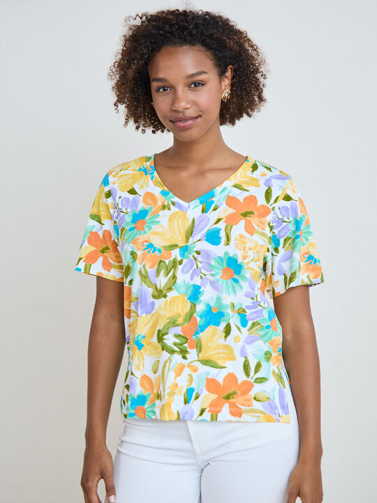 CAMISETA CUELLO PICO Estampado 1 image number null