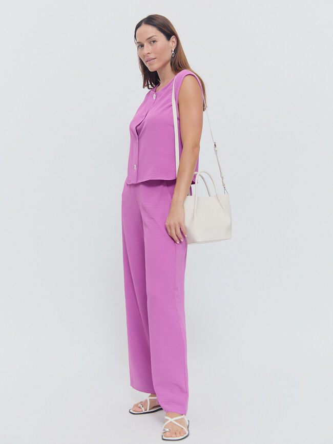 PANTALÓN ANCHO GOMA Violeta