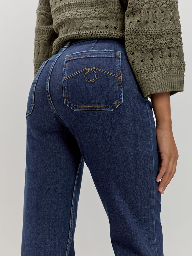 WIDE LEG BOLSILLOS Dark blue