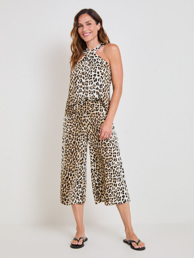 PANTAL&Oacute;N SET LEOPARDO DTY Negro