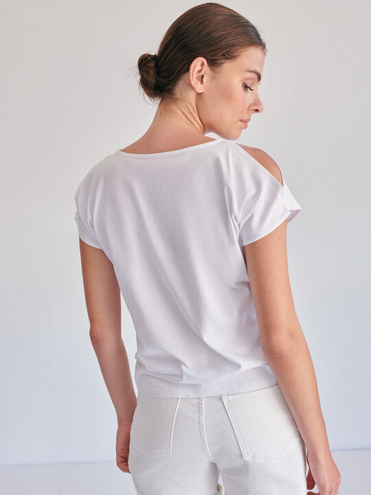 CAMISETA LENTEJUELAS ABERUTRAS Blanco Optico image number null