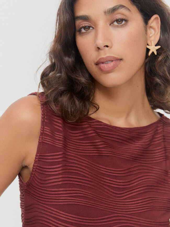 TOP CUELLO BARCA ROJO MARTE